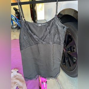 Like new black lace cami Zara